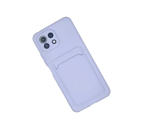 Xiaomi Mi 11 Kılıf Kelvin Kartvizitli Silikon - Lila