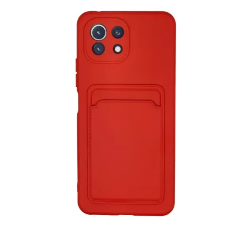 Xiaomi Mi 11 Kılıf Kelvin Kartvizitli Silikon - Kırmızı