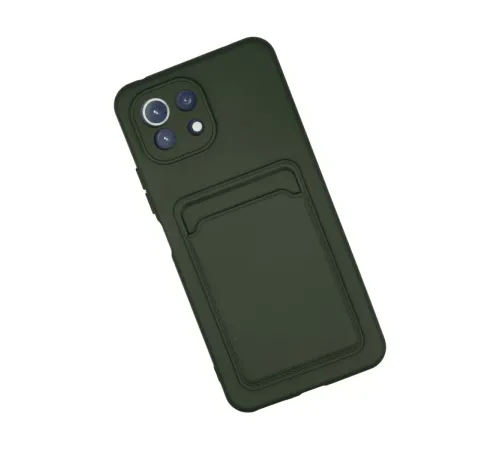 Xiaomi Mi 11 Kılıf Kelvin Kartvizitli Silikon - Koyu Yeşil