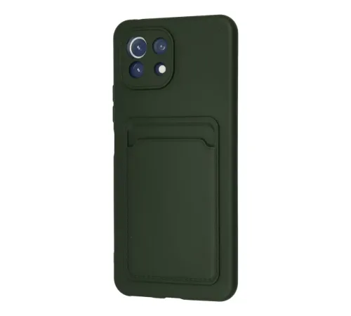 Xiaomi Mi 11 Kılıf Kelvin Kartvizitli Silikon - Koyu Yeşil