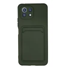 Xiaomi Mi 11 Kılıf Kelvin Kartvizitli Silikon - Koyu Yeşil