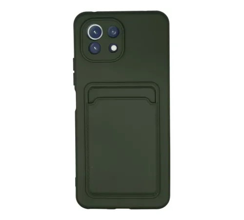 Xiaomi Mi 11 Kılıf Kelvin Kartvizitli Silikon - Koyu Yeşil