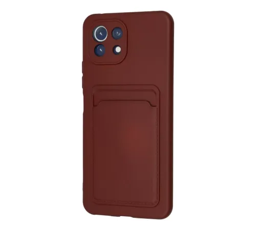 Xiaomi Mi 11 Kılıf Kelvin Kartvizitli Silikon - Bordo