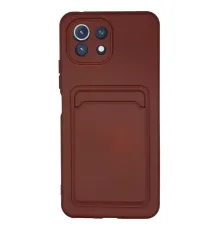 Xiaomi Mi 11 Kılıf Kelvin Kartvizitli Silikon - Bordo