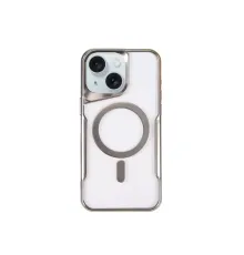Apple iPhone 15 Plus Kılıf Boyi Magsafe Silikon Kapak - Gümüş