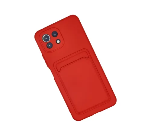 Xiaomi Mİ 11 Lite Kılıf Kelvin Kartvizitli Silikon - Kırmızı