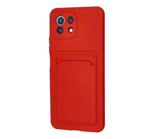Xiaomi Mİ 11 Lite Kılıf Kelvin Kartvizitli Silikon - Kırmızı