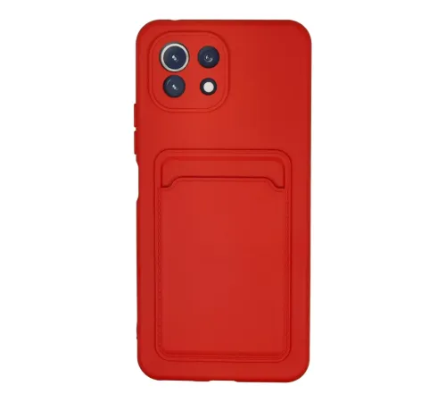 Xiaomi Mİ 11 Lite Kılıf Kelvin Kartvizitli Silikon - Kırmızı