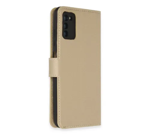 Samsung Galaxy A03S Kılıf Trend S Plus Kapaklı Kılıf - Gold