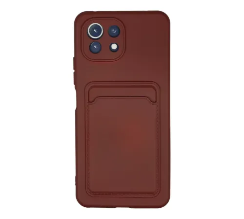 Xiaomi Mİ 11 Lite Kılıf Kelvin Kartvizitli Silikon - Bordo