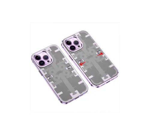Apple iPhone 13 Pro Max Kılıf Mekanik Bumper Kapak - Derin Mor