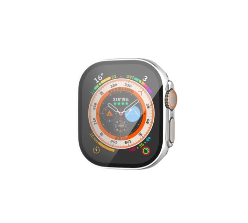 Apple Watch Ultra 49mm Legend Camlı Kasa Ekran Koruyucu - Gümüş