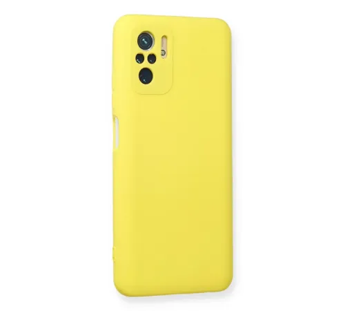 Xiaomi Redmi Note 10 Kılıf Nano içi Kadife Silikon - Sarı