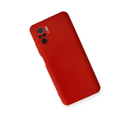 Xiaomi Redmi Note 10 Kılıf Nano içi Kadife Silikon - Kırmızı