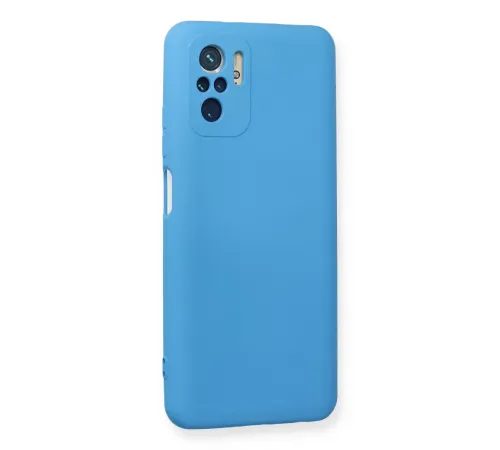 Xiaomi Redmi Note 10 Kılıf Nano içi Kadife Silikon - Mavi