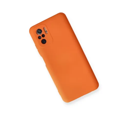 Xiaomi Redmi Note 10 Kılıf Nano içi Kadife Silikon - Turuncu