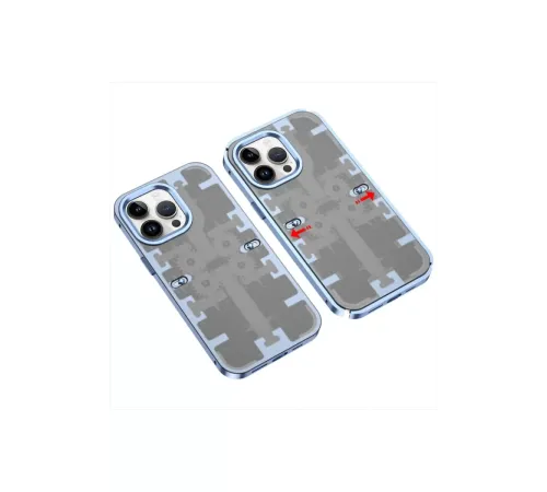 Apple iPhone 14 Pro Kılıf Mekanik Bumper Kapak - Mavi
