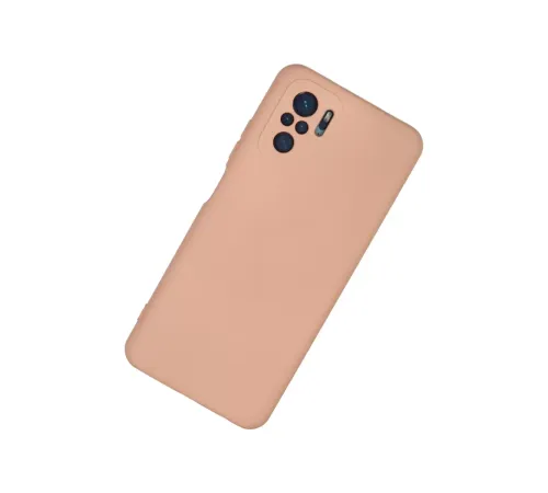 Xiaomi Redmi Note 10 Kılıf Nano içi Kadife Silikon - Pudra