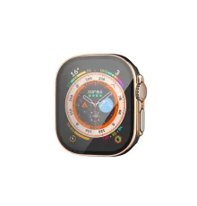 Apple Watch Ultra 49mm Legend Camlı Kasa Ekran Koruyucu - Siyah-Gold