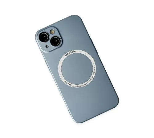Apple iPhone 14 Plus Kılıf Jack Magneticsafe Lens Silikon - Sierra Blue