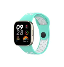 Xiaomi Redmi Watch 3 Spor Delikli Kordon - Turkuaz-Beyaz