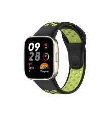 Xiaomi Redmi Watch 3 Spor Delikli Kordon - Siyah-Yeşil