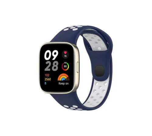 Xiaomi Redmi Watch 3 Spor Delikli Kordon - Lacivert-Beyaz