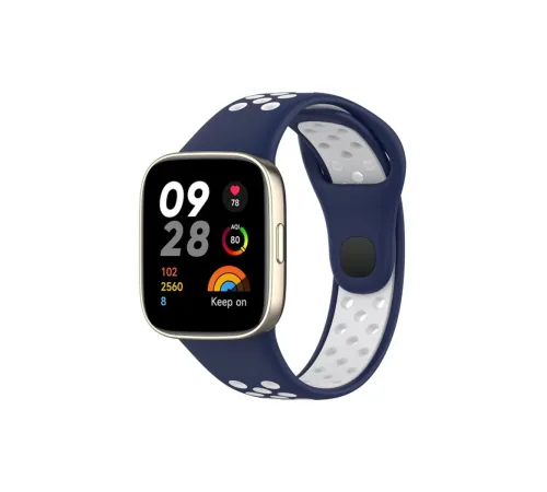 Xiaomi Redmi Watch 3 Spor Delikli Kordon - Lacivert-Beyaz