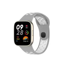 Xiaomi Redmi Watch 3 Spor Delikli Kordon - Gri-Beyaz