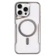 Apple iPhone 16 Pro Max Kılıf Boyi Magsafe Silikon Kapak - Gümüş