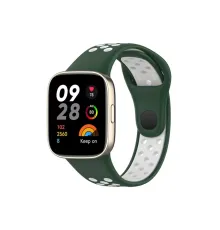 Xiaomi Redmi Watch 3 Spor Delikli Kordon - Haki Yeşil-Beyaz