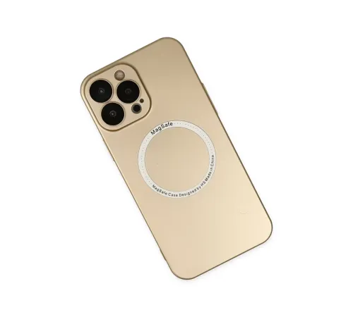 Apple iPhone 14 Pro Max Kılıf Jack Magneticsafe Lens Silikon - Gold