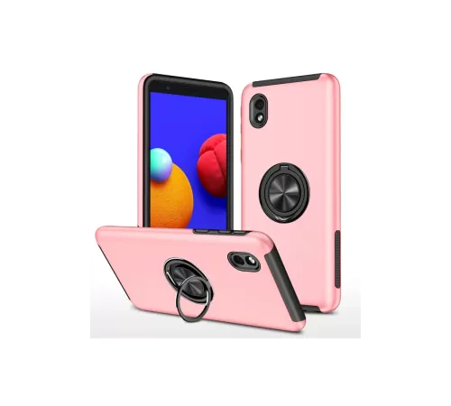 Samsung Galaxy A01 Core Kılıf Elit Yüzüklü Kapak - Pembe