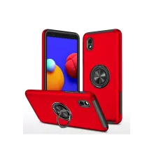 Samsung Galaxy A01 Core Kılıf Elit Yüzüklü Kapak - Kırmızı