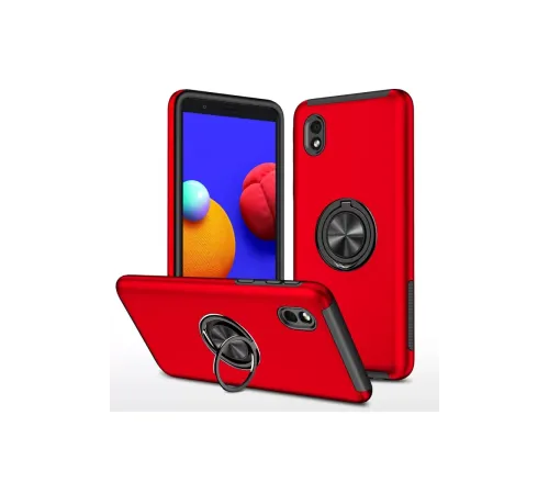 Samsung Galaxy A01 Core Kılıf Elit Yüzüklü Kapak - Kırmızı