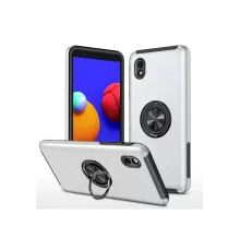 Samsung Galaxy A01 Core Kılıf Elit Yüzüklü Kapak - Gümüş