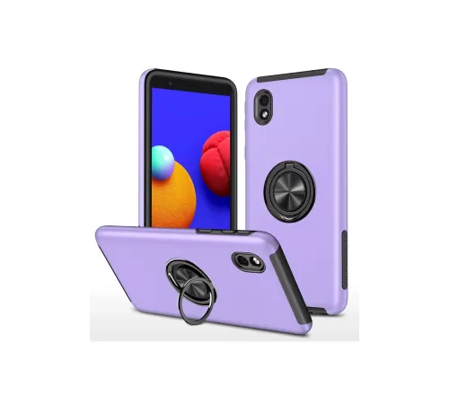 Samsung Galaxy A01 Core Kılıf Elit Yüzüklü Kapak - Mor