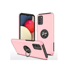 Samsung Galaxy A02S Kılıf Elit Yüzüklü Kapak - Pembe