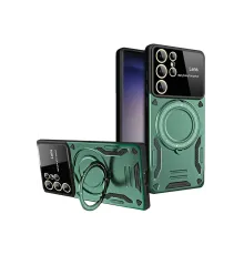 Samsung Galaxy S25 Ultra Kılıf Joy Lens Standlı Kapak - Koyu Yeşil