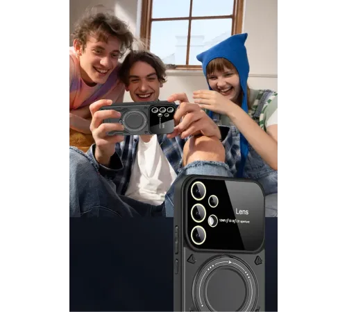 Samsung Galaxy S25 Ultra Kılıf Joy Lens Standlı Kapak - Mor