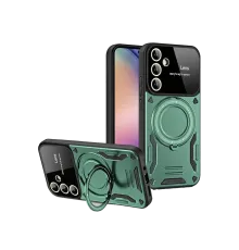 Samsung Galaxy S24 FE Kılıf Joy Lens Standlı Kapak - Koyu Yeşil