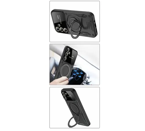 Samsung Galaxy S24 FE Kılıf Joy Lens Standlı Kapak - Mor