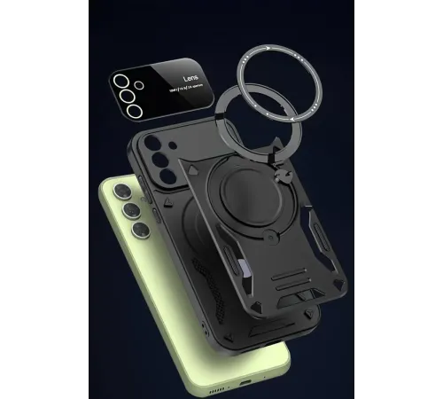 Samsung Galaxy S24 FE Kılıf Joy Lens Standlı Kapak - Kırmızı
