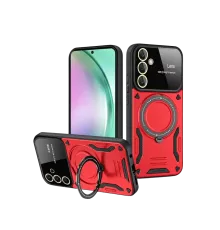 Samsung Galaxy S24 FE Kılıf Joy Lens Standlı Kapak - Kırmızı