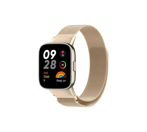 Xiaomi Redmi Watch 3 Metal Mıknatıslı Kordon - Metalik Gold