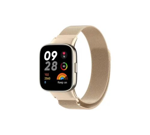 Xiaomi Redmi Watch 3 Metal Mıknatıslı Kordon - Metalik Gold
