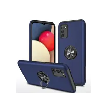 Samsung Galaxy A02S Kılıf Elit Yüzüklü Kapak - Lacivert