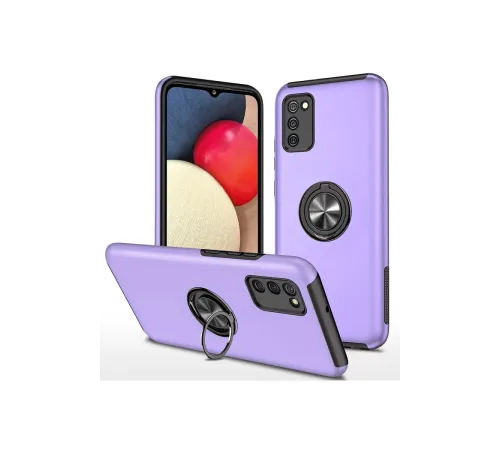 Samsung Galaxy A02S Kılıf Elit Yüzüklü Kapak - Mor