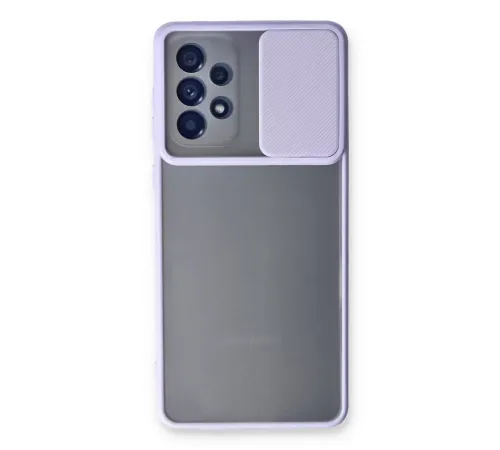 Samsung Galaxy A53 5G Kılıf Palm Buzlu Kamera Sürgülü Silikon - Lila