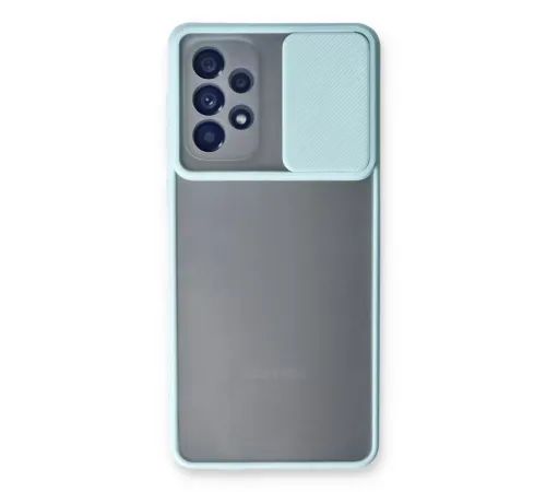 Samsung Galaxy A53 5G Kılıf Palm Buzlu Kamera Sürgülü Silikon - Turkuaz